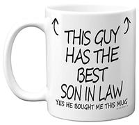 Stuff4 This Guy Has The Best Son in Law Mug, Fathers Day Present | 11oz Ceramic Dishwasher Safe Coffee Mug, Dad Father in Law Gifts for Birthday, Christmas, Premium Cup Made UK