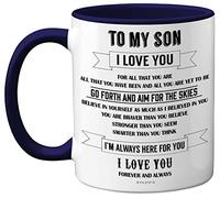 Stuff4 to My Son Mugs - Inspirational I Love You Mug, Gifts from Mum, Birthday Gifts, Gift from Dad, Idea for Christmas 11oz Navy Blue Ceramic Dishwasher Safe Mug