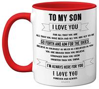 Stuff4 to My Son Mugs - Inspirational I Love You Mug, Gifts from Mum, Birthday Gifts, Gift from Dad, Idea for Christmas 11oz Red Ceramic Dishwasher Safe Mug