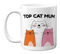 Stuff4 Top Cat Mum Mug - Cartoon Cats Humour Design - Cheerful Gift for Cat Lovers - 11oz Ceramic Gloss Mug