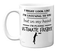 Stuff4 Ultimate Frisbee Gifts - in My Head Mug - Funny Gift for Ultimate Frisbee Lover Men Women - 11oz Premium Ceramic Dishwasher Safe White Handle Mugs Novelty Cup