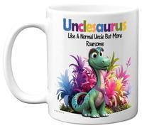 Stuff4 Uncle Gifts - Roarsome Unclesaurus Mug - Happy Birthday Gifts for Uncle from Nephew Niece, Dinosaur Father's Day Presents, 11oz Ceramic Dishwasher Safe Premium Mugs