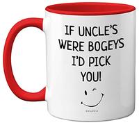 Uncle Mug - Uncle Birthday, Fathers Day Mug Gifts, Christmas Present, Uncles Gifts from Nephew Niece, Cute Mugs, Funny Mugs, 11oz Ceramic Dishwasher Safe Red Coffee Mugs Cup Made in UK
