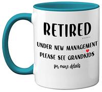 Stuff4 Under New Management - 11oz Light Blue Ceramic Coffee Mugs, Happy Retirement Mugs for Men & Women, Leaving Gifts for Colleagues