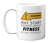 Stuff4 Warning Fitness Mug, Bold Yellow Sign & Humorous Slogan