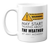 Stuff4 Warning Weather Chat Mug, Bold Yellow Sign & Slogan