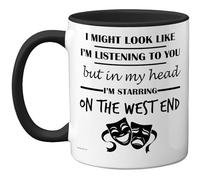 Stuff4 West End Gifts - in My Head Mug - Funny Gift for West End Lover Men Women - 11oz Premium Ceramic Dishwasher Safe Black Handle Mugs Novelty Cup