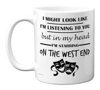 Stuff4 West End Gifts - in My Head Mug - Funny Gift for West End Lover Men Women - 11oz Premium Ceramic Dishwasher Safe White Handle Mugs Novelty Cup