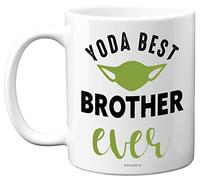 Stuff4 Yoda Best Mug - Brother Gifts from Brother Sister, 11oz Ceramic Dishwasher Safe Coffee Mugs - Perfect for Birthday, Christmas Day, Secret Santa, Borther Birthday Gifts, Cup - Made in The UK