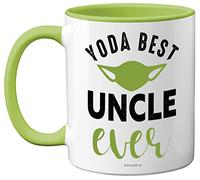 Yoda Best Mug - Fathers Day Mug Gifts, Uncle Birthday, Christmas, 11oz Ceramic Dishwasher Safe Coffe Cup, Uncles Gifts from Nephew Niece, Cute Funny Made in UK