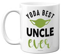 Yoda Best Mug - Fathers Day Mug Gifts, Uncle Birthday, Christmas, 11oz Ceramic Dishwasher Safe Coffe Cup, Uncles Gifts from Nephew Niece, Cute Funny Made in UK