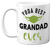 Yoda Best Mug - Grandad Fathers Day Mug Gifts, Birthday, Christmas Dinosaur Gifts, 11oz Ceramic Dishwasher Safe Coffe Cup, Grandad from Grandchildren, Cute Funny Made in UK