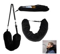 Stuffable Neck Pillow for Travel - 80 x 18.5 cm Plush Travel Pillow with Adjustable Straps - Space-Saving Stuffable Travel Pillow for Clothes and Essentials - Perfect for Long Journeys, Flights, and C