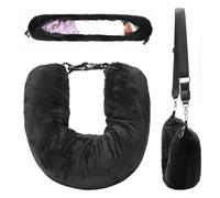 Stuffable Neck Pillow for Travel, Travel Pillow Stuffable with Clothes, 95 * 18cm Travel Neck Pillows Storage Bag with Adjustable Straps for Travelling by Car Train and Plane with No Fillers (Black)