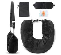 Stuffable Neck Pillow for Travel, Travel Pillow with Ear Plug and Eye Mask
