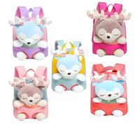 Stuffed Animal Backpack - Doll Plush Backpack, Little Cute Soft Bag, Colorful Cotton Oxford Design, Backpacks With Stuffed Animal Toys Lasting Comfortable Style | Girls 2 3 4 5 6 Years Old