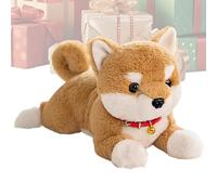 Stuffed Animal Dog - 15inch Realistic Puppy Doll with Bell - Lying Stuffed Dog Plush | for Baby Toddler Boys Birthday Christmas Halloween Interactive