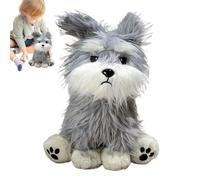 Stuffed Animal Dog to Kid, Interactive Plush Schnauzer Toy, 9.84 Inches Soft Sleeping Companion at Boys, Girls, Teens and Adults, Cute Cuddly Doll for Bedtime & Home Decor