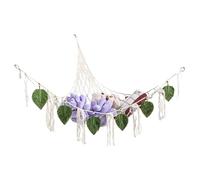 Stuffed Animal Hammock, Corner Storage Net, Macrame Cord Design with Plush Organizer Holder, Wall Mounted Storage for Kids' Playrooms, Bedrooms and Living Rooms, 55.12x43.31 inches