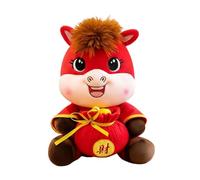 Stuffed Animal Horse - 2026 Peace Plush Horse Toy | PP Cotton Lunar New Year Horrse Plush, Chinese New Year Animals, Cartoon God Of Wealth Mascot For Bedside Table Nursery Party Sofa Decor Automotive