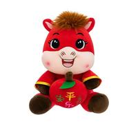 Stuffed Animal Horse - Chinese New Year Animals,Cartoon 2026 God Of Wealth Peace Doll Mascot for Living Sofa Decor Nursery Bedside Table Party