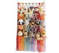 Stuffed Animal Net - 92x52cm Cotton Rope+Wood, Toy Hammock Display Basket Rack, Plush Keeper Holder Organizer | Perfect for Youth Sleeping Quarters, Activity Room, Nursery Clothing Closet