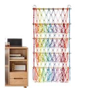 Stuffed Animal Net Rack - Bohemian Stuffed Net Hammock | Wall Mounted Stuffed Animal Net Holder | 4 Layered Woven Tapestry Plush Storage, Macrame Toy Organizer, Height Adjustable for Nursery, Bedroom