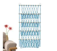 Stuffed Animal Net Rack - Bohemian Stuffed Net Hammock | Wall Mounted Stuffed Animal Net Holder | 4 Layered Woven Tapestry Plush Storage, Macrame Toy Organizer, Height Adjustable for Nursery, Bedroom
