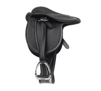 LeMieux Toy Pony Saddle - Black - Fine Grain Leather - Suitable for Ages 8 Years +