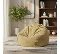 Stuffed Animal Storage Bean Bag Cover (No Filler), Corduroy Kids & Toddler Bean Bag Chair for Teens & Adults, Toy Storage Organizer, Comfy Sofa for Playroom (Camel Khaki, Adult (Cover Only))