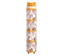 Stuffed Animal Storage - Big Organizer Basket, Transparent Rolling Bin | High Volume Toy Holding Container, Portable Plush Collection Holder, Decorative Piece for Children’s Room, Living Area