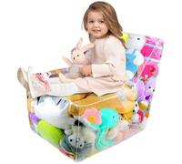 Stuffed Animal Storage, Dustproof Clear PVC Zippered Large Kids Chair, Waterproof Stuffed Animal Bean Bag Storage for Organizing Children Room, Soft Toy, Teddy Stor