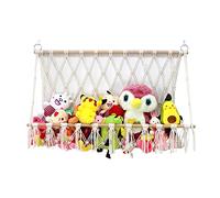 Stuffed Animal Storage Hammock, 100x60cm Toy Hammock Net, Boho Macrame Wall Hanging Mesh Net, Plush Animal Toy Organizer, Soft Toy Storage Net Home Decoration, Keep Baby Kids Bedroom Nursery Tidy