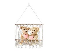 Stuffed Animal Storage Hammock, 45x55cm Toy Hammock Net, Boho Macrame Wall Hanging Mesh Net, Plush Animal Toy Organizer, Soft Toy Storage Net Home Decoration, Keep Baby Kids Bedroom Nursery Tidy