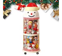 Stuffed Animal Storage Organizer With Wheels, Stuffed Animal Storage - Snowman Shaped Clear Plush Display Tower For Nursery, Playroom, Kids Room, Bedroom, Home, Daycare Center