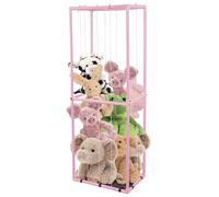 Stuffed Animal Storage, Soft Toy Storage with Elastic Band Stuffed Animals Cage, Large Capacity 60 x 35 x 160cm Pink
