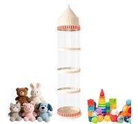 Stuffed Animal Storage Tube, 62.6 Inch Vertical Plush Doll Clear Organizer Tube, 4 Layers Stackable Design, Space Saving Large Stuffed Animals Display Bucket Standing for Bedroom, Nursery, Playroom, A