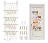 Stuffed Animal Toy Net Hammock, 4-Layer Large Capacity Wall Hanging Soft Toy Storage Organizer with 4 Hooks Over Door Storage Teddy Hammock Toy Storage Net for Nursery, Bedroom, Bathroom, Kids Room