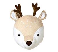 Stuffed Animal Wall Mount - Built-in Fabric Hanging Loop on the Back, Forest Theme Wall Background for Nursery Hanging Soft Brushed Cotton Fabric Figure Head | Room Decor