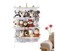 Stuffed Animal Wall Net - 3 Tier Hanging Plush Storage, Mesh Hammock Display Holder Tidy, Space Saving Toy Net | Nursery Playroom Kids Bedroom Corner for Boys Girls