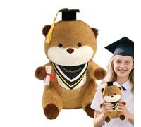 Stuffed Animals for Kids, Graduation Stuffed Animal | Cute Otters Pulling Pillow,Lenjeista Realistic Graduation Animal with Diploma and Hat for Graduates Room Decor