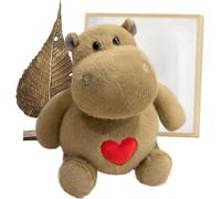 Stuffed Animals - Soft Hippo Plush Decor Pillow, Cute Animal Toy Cushion, Huggable Fabric Comfort Doll, Adorable Bedside Accent | Heartwarming Gift Choice For Girlfriend, Mom, Anniversaries, Valentine
