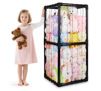 Stuffed Animals Zoo Storage,Unicorn Castle Soft Toy Holder Organiser,Cuddly Toy Storage for Kids Bedroom Nursery Playroom Furniture,Black