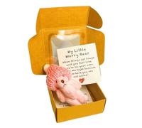 Stuffed Bear Keepsake - Artisan Plush Figure, Message Card Pocket present | Heartfelt Comfort Toy for Kids kid Shower Valentines Christmas Sentimental Handmade Decor