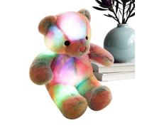 Stuffed Bear Plush | Portable Gentle Soft Toy with LED Rainbow Lights - Cute Bear Plush With Light | for Family Friends Children Boy Girl Colleagues Birthday Festival Home Travel New Year