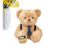 Stuffed Bear Plush, Soft Cartoon Animal with Backpack, Sitting Plush Toy with Fabric, Decoration with Adorable Style, Home Gift, for Kids Boys Adults Bedroom Living Room Couch