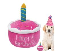 Stuffed Birthday Cake Dog Toy - Plush Cake Chew Toy,long Lasting, Washable Reliable Puppy Cupcake | Modern Design Cute Birthday Gift For Boy Girl Dogs Fun Celebration Playtime Accessory