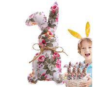 Stuffed Bunny Figurines,Easter Bunny Decor - Rustic Easter Basket Rabbit Doll | Collectible Sutume Figures Spring Decoration Ornament for Spring, Wreath, Trays to be