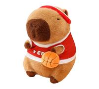 Stuffed Capybara,9 Inch Soft Cute Wearing Basketball Uniform Home Decor - Stuffed Capybara Toy,for Boys Girls Nursery Cars Tables Home School Offices Cafes Sofas Display Beds