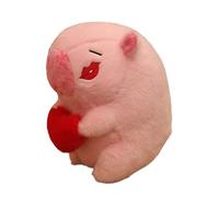Stuffed Capybara Plush - Cute Animal Doll with Heart | 20Cm Soft Fabric Toy, Romantic Cartoon, Bedside Sofa Car Decoration, Adorable Gift Accessory for Kids Girls Boys and Families